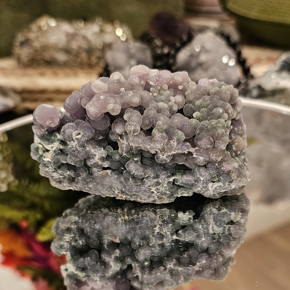 NATURAL GRAPE AGATE- CRYSTAL Freeform Purple/Blue/Green